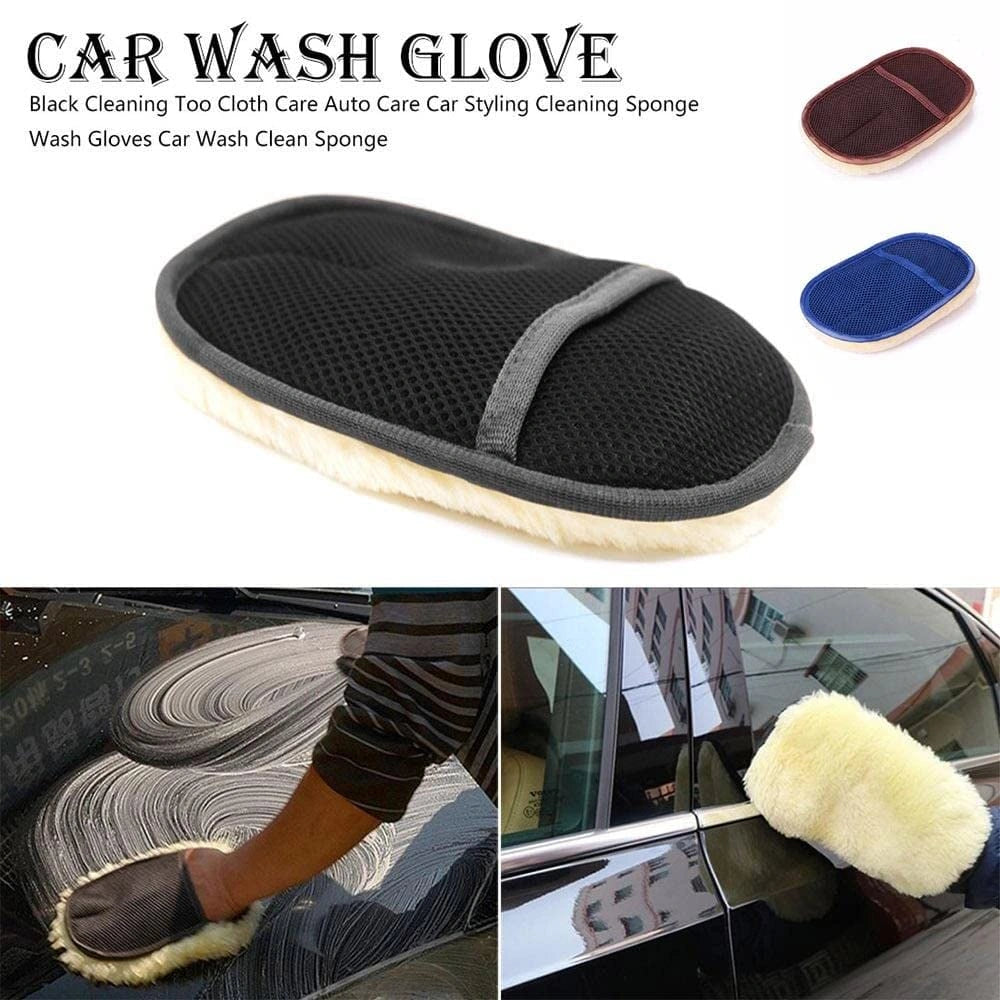 Wool & Mesh Car Cleaning Mitt