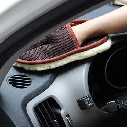 Wool & Mesh Car Cleaning Mitt