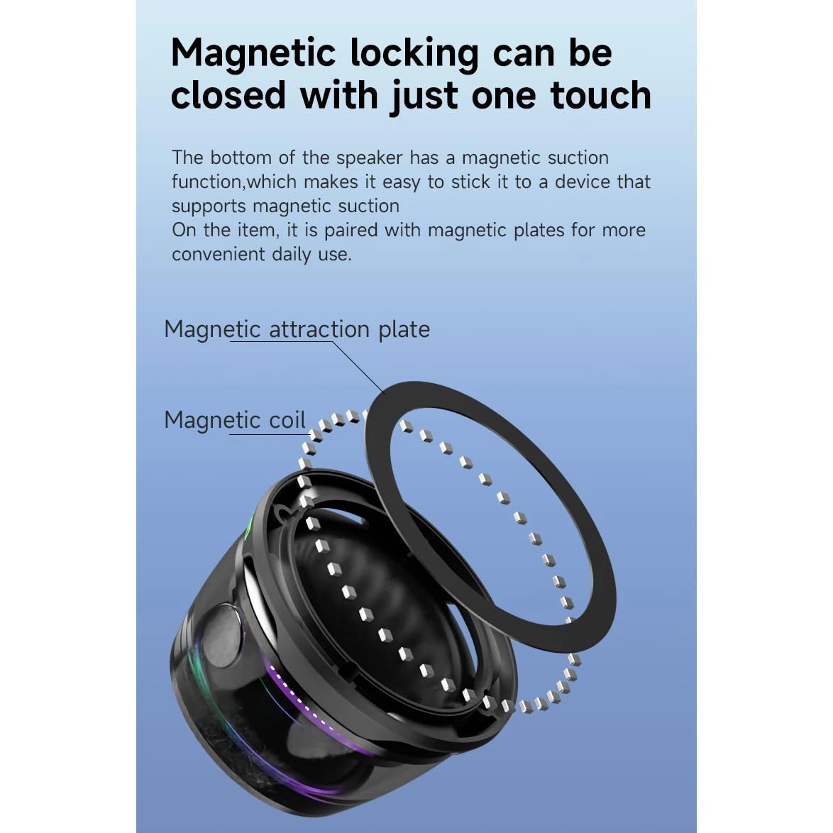Magnetic bluetooth speaker