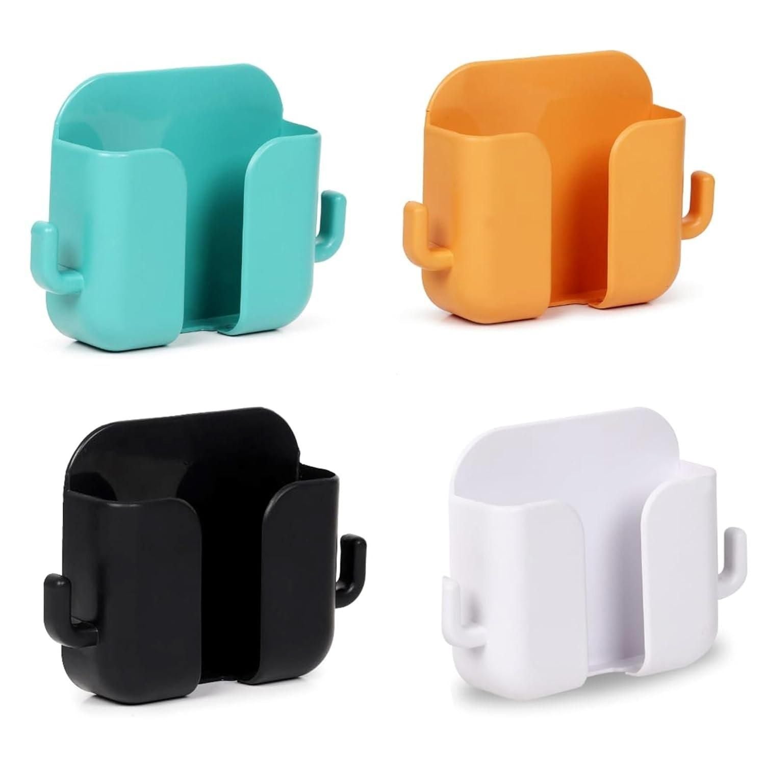 Wall mounted mobile holder with adhesive strips (pack of 4 & 8)