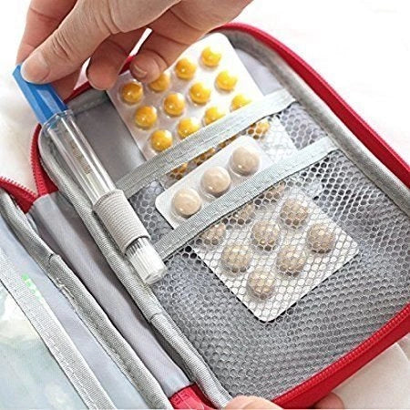 Travel medicine organizer bag
