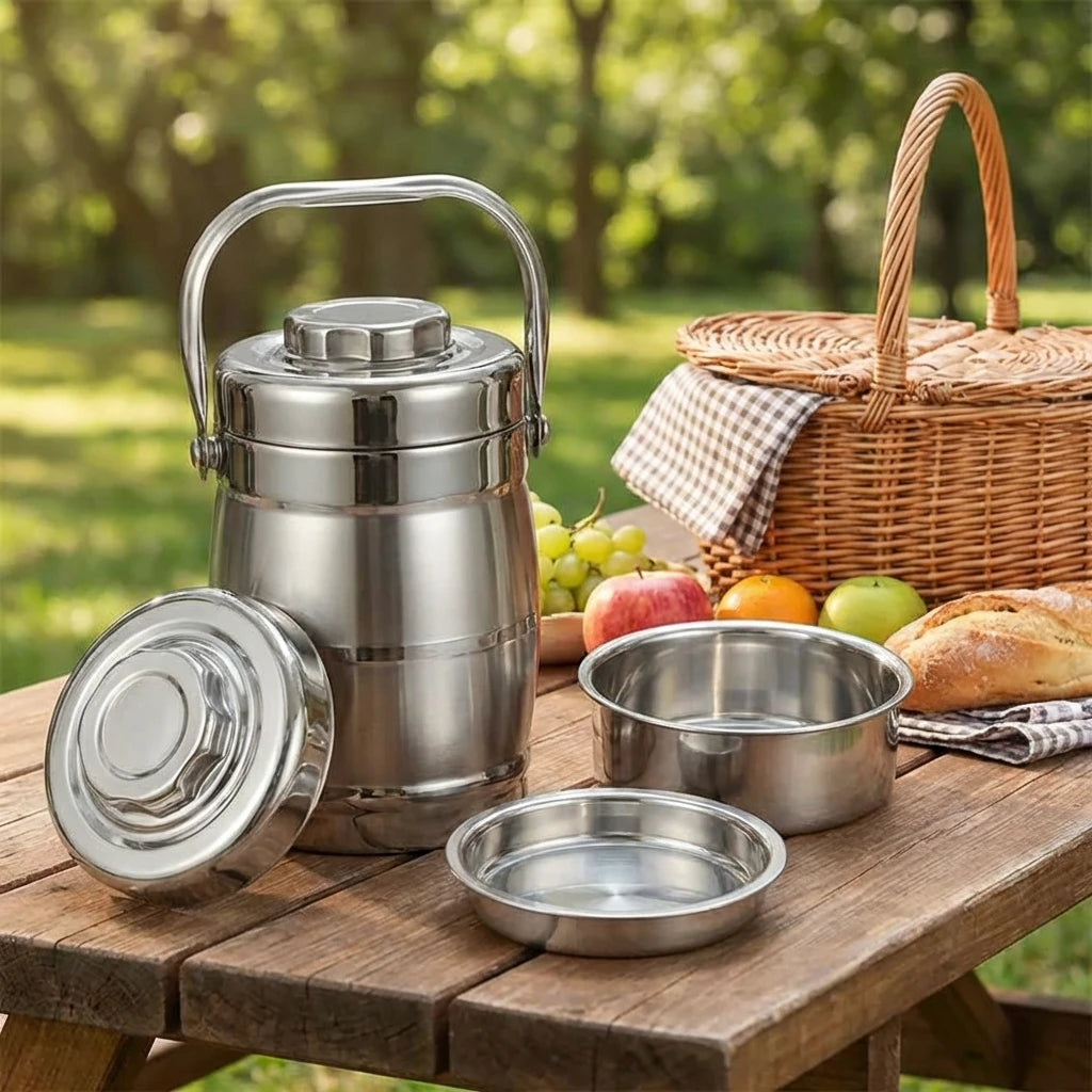 Insulated Leak-Proof Stainless Steel Lunch Box (2.2L)