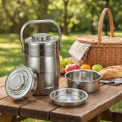 Insulated Leak-Proof Stainless Steel Lunch Box (2.2L)