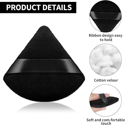 Triangle makeup powder puff – black
