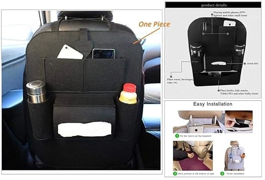 Multi-pocket car seat back organizer – pack of 2