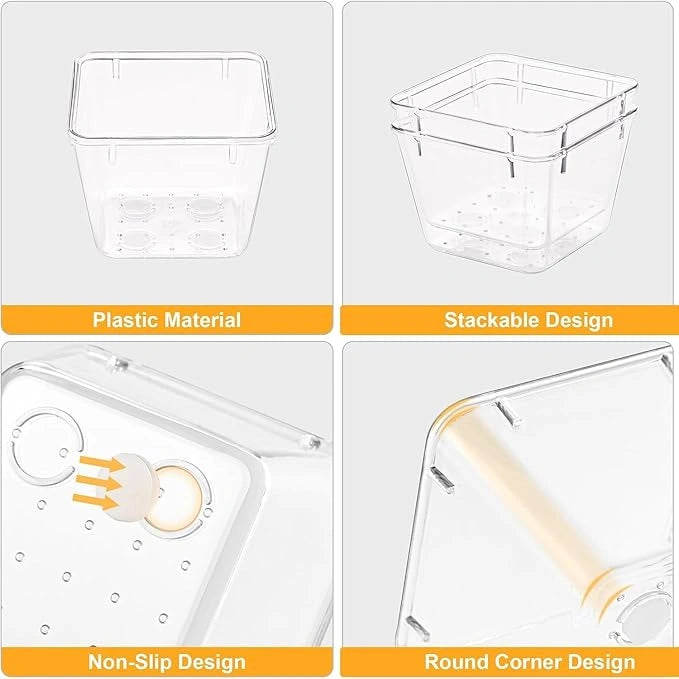 7pcs drawer organizer tray – white