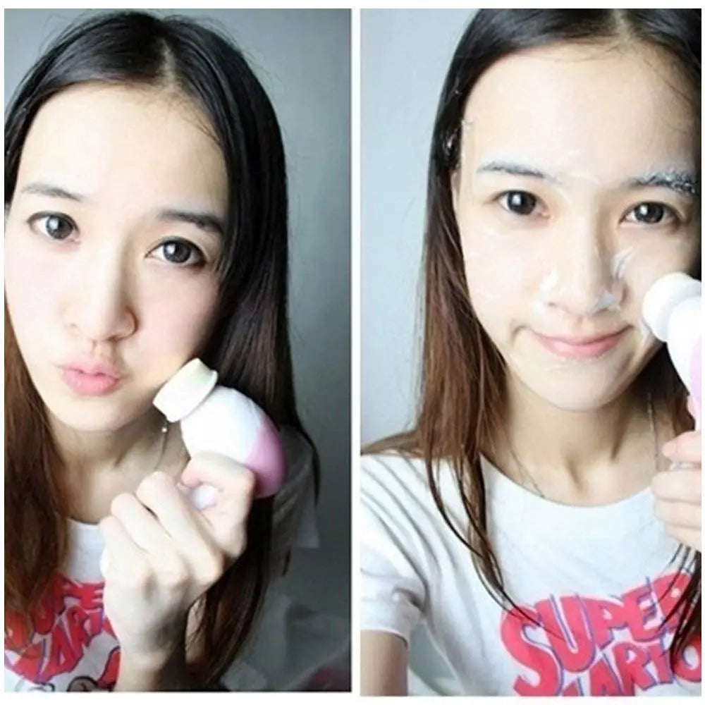 Waterproof facial cleansing & exfoliating brush