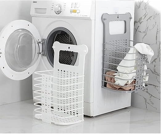 Hanging plastic laundry basket