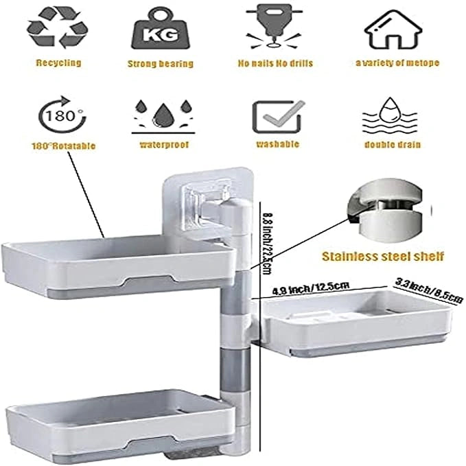 Wall mounted rotatable soap dish holder