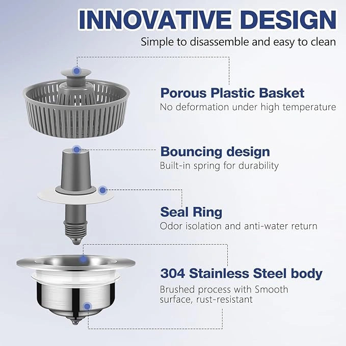 Stainless steel sink drain filter
