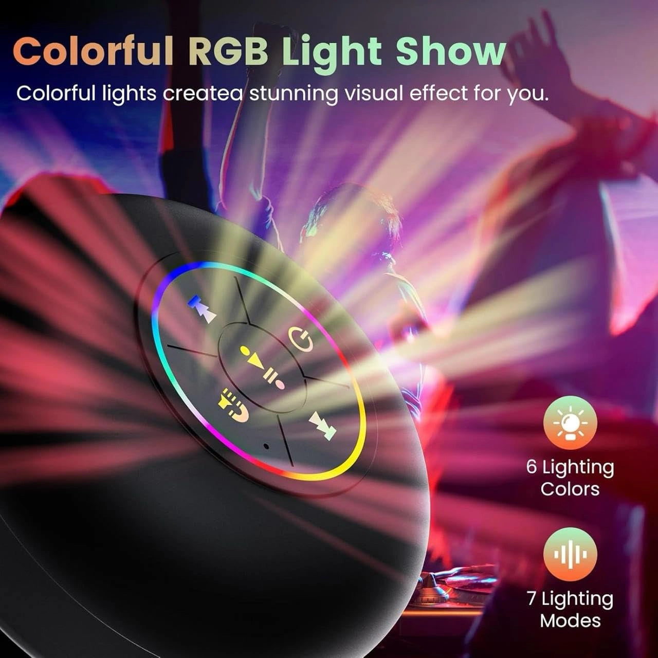 Waterproof bluetooth speaker with led