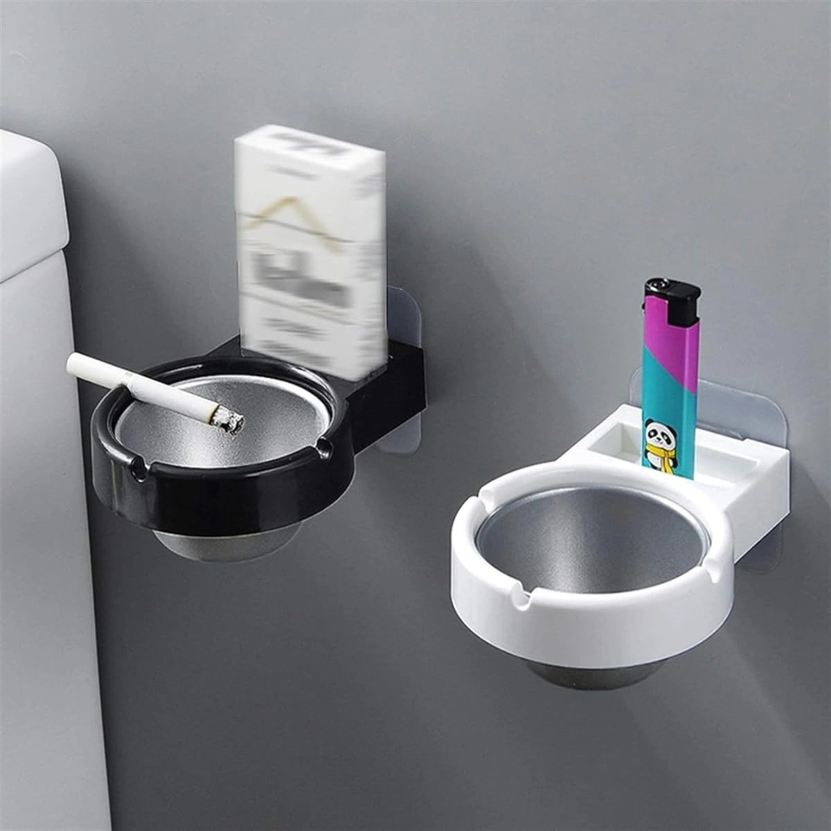 Ashtray with lighter holder
