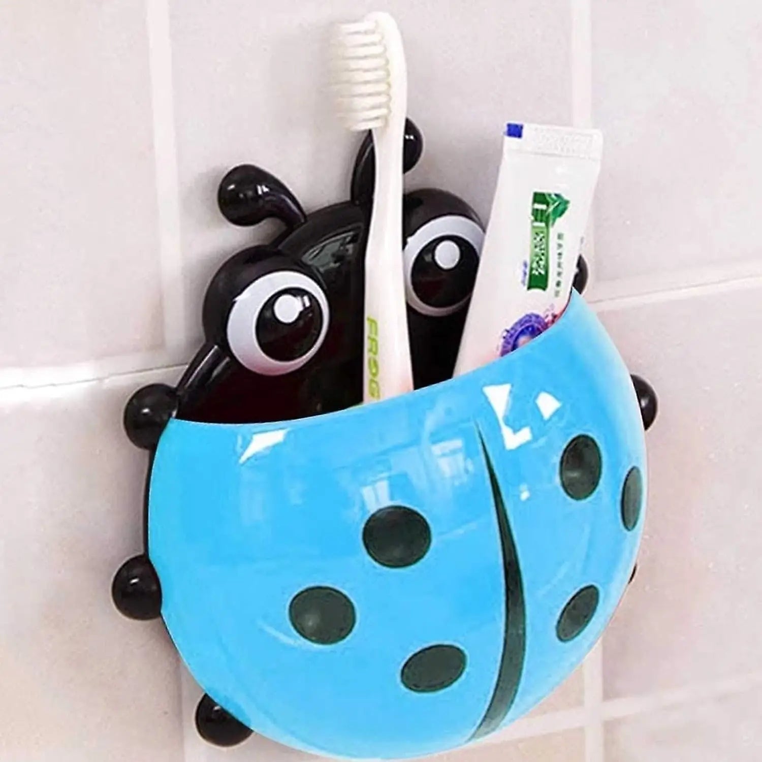 Ladybug toothbrush holder with suction