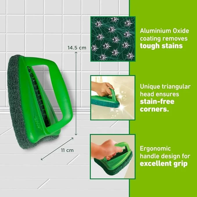 Triangular tile scrubber brush