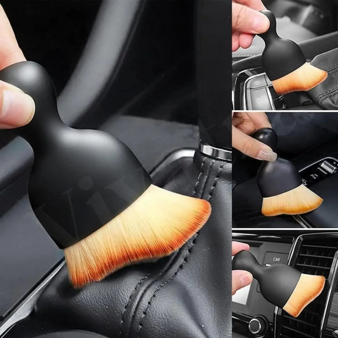 Soft-bristle car cleaning brush