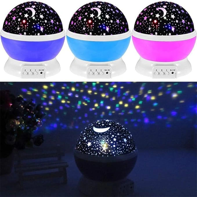 Rotating star projection lamp