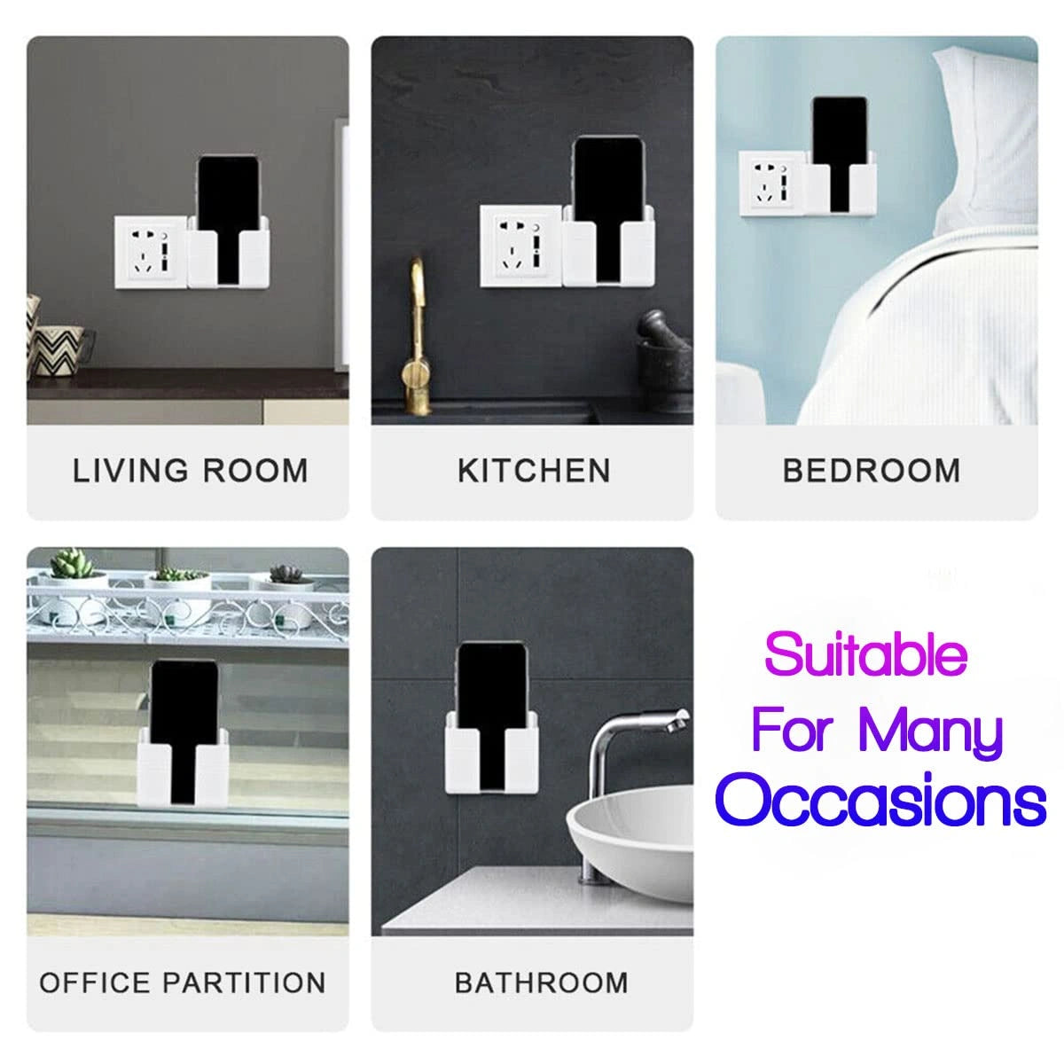 Wall mounted mobile charging holder