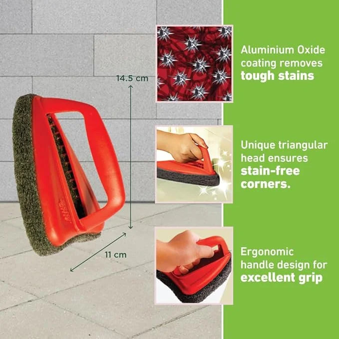 Triangular tile scrubber brush