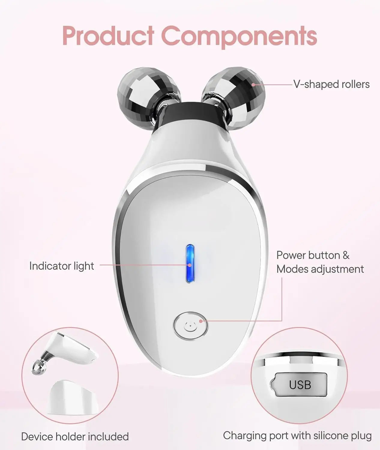 Microcurrent face lift roller