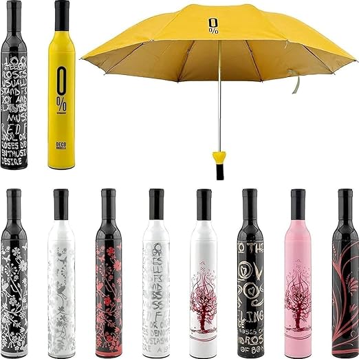 Pocket folding wine bottle umbrella
