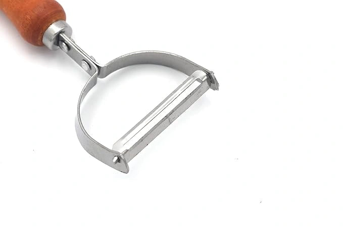 Wooden handle vegetable peeler
