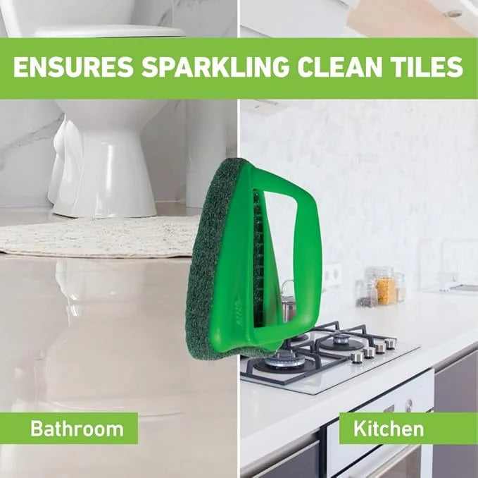 Triangular tile scrubber brush