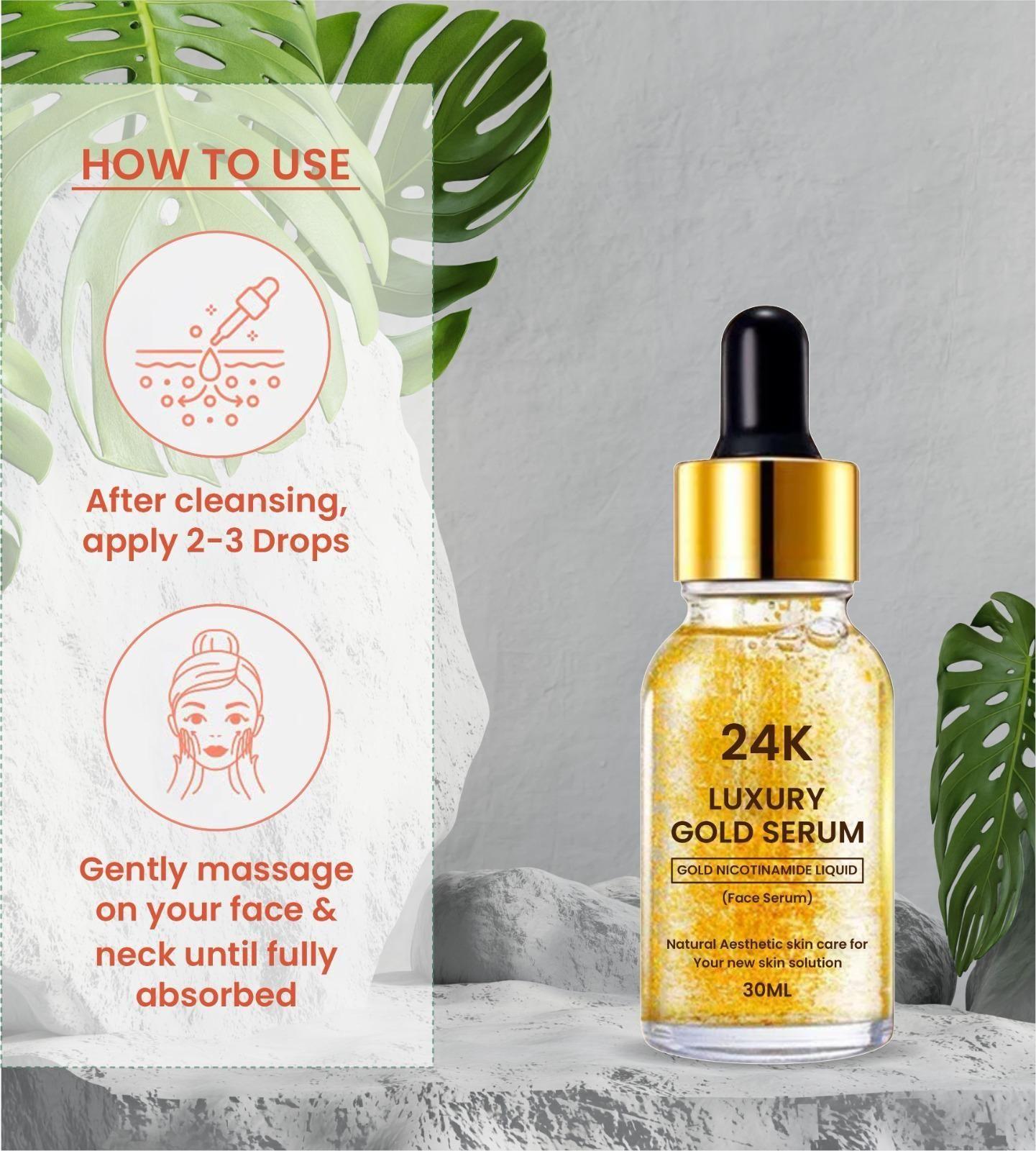 24K GOLD FACE SERUM (Pack Of 2)