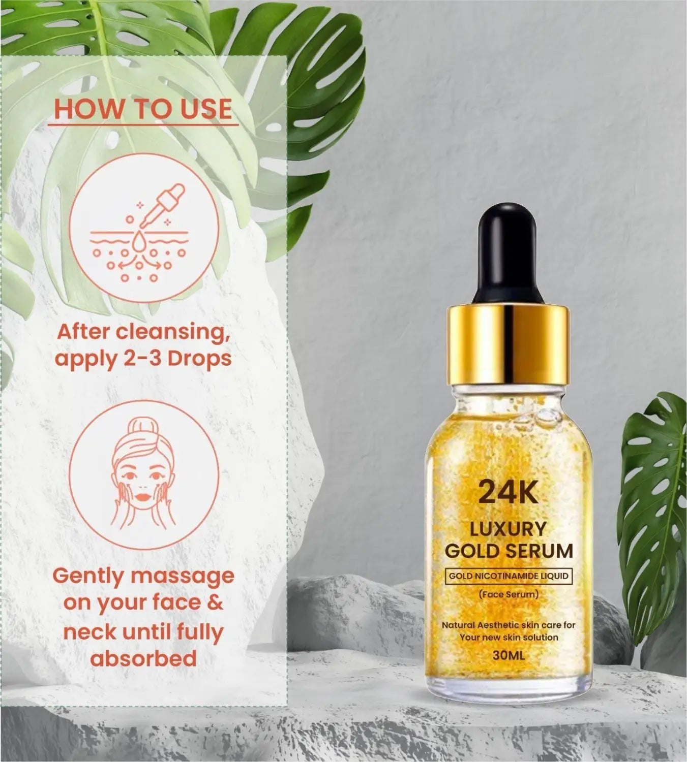 24k gold face serum (pack of 2)