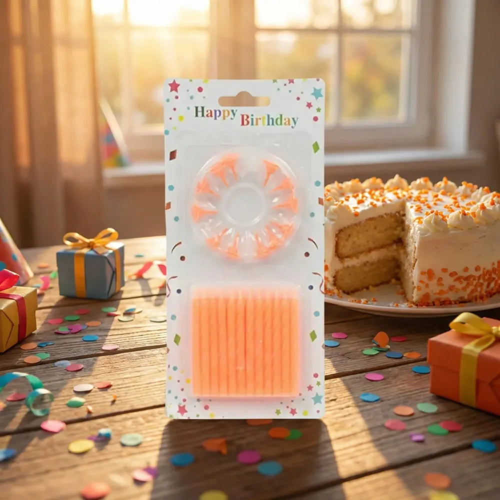 6239 birthday party candles (pack of 24 pcs) - home decor