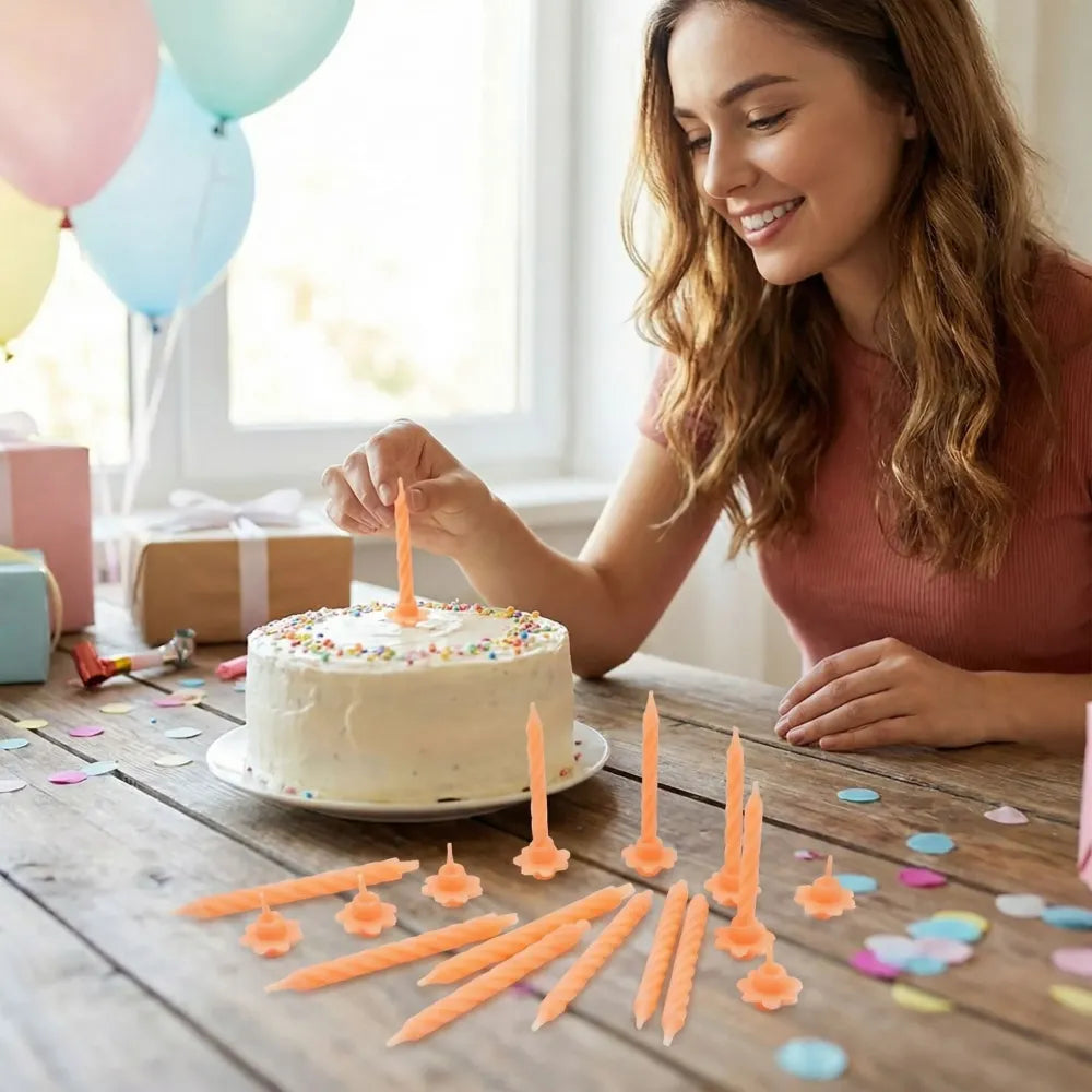 6239 birthday party candles (pack of 24 pcs) - home decor