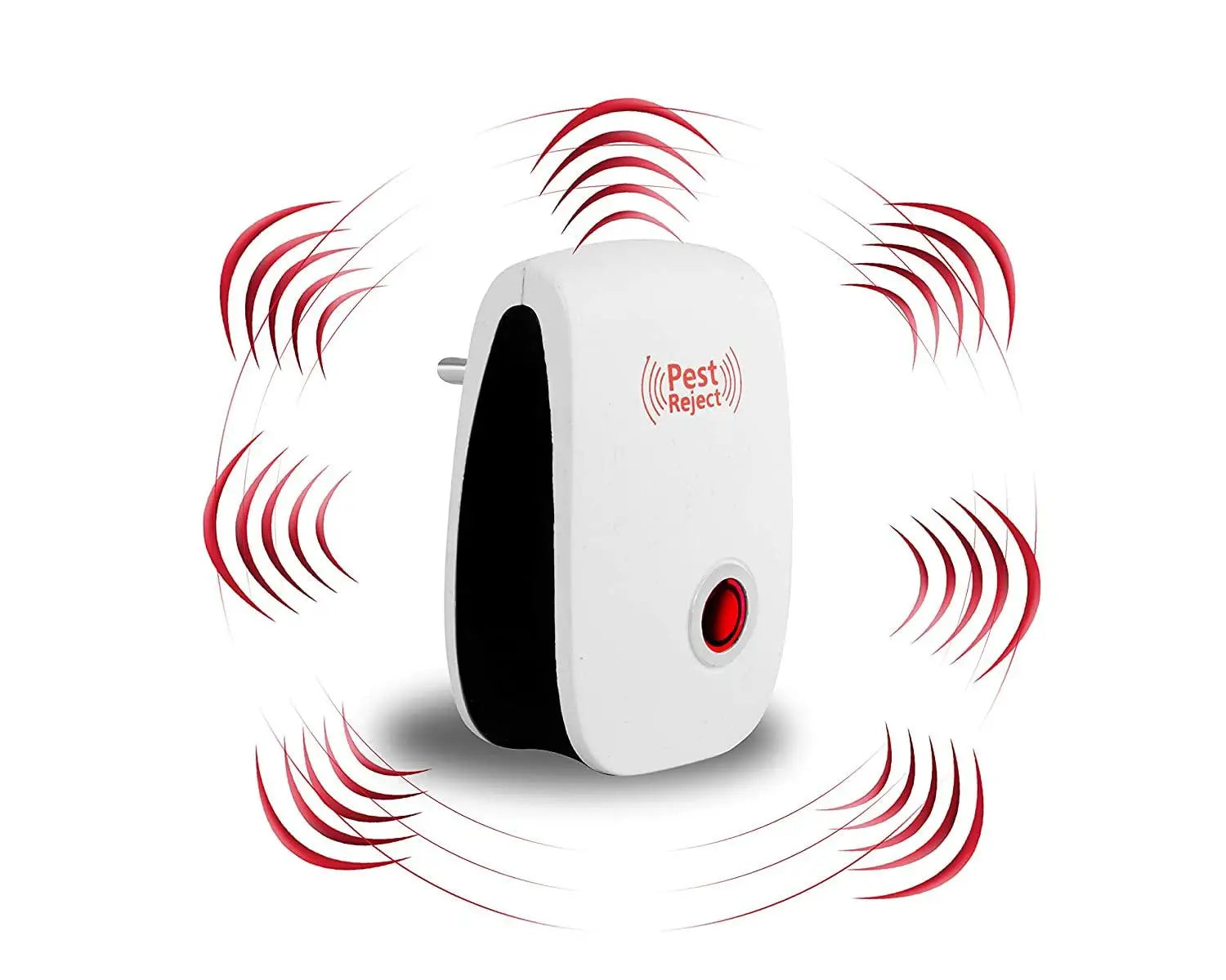 Ultrasonic pest repeller machine for mosquito rats cockroach home plug in electric repellent control reject aid (red)