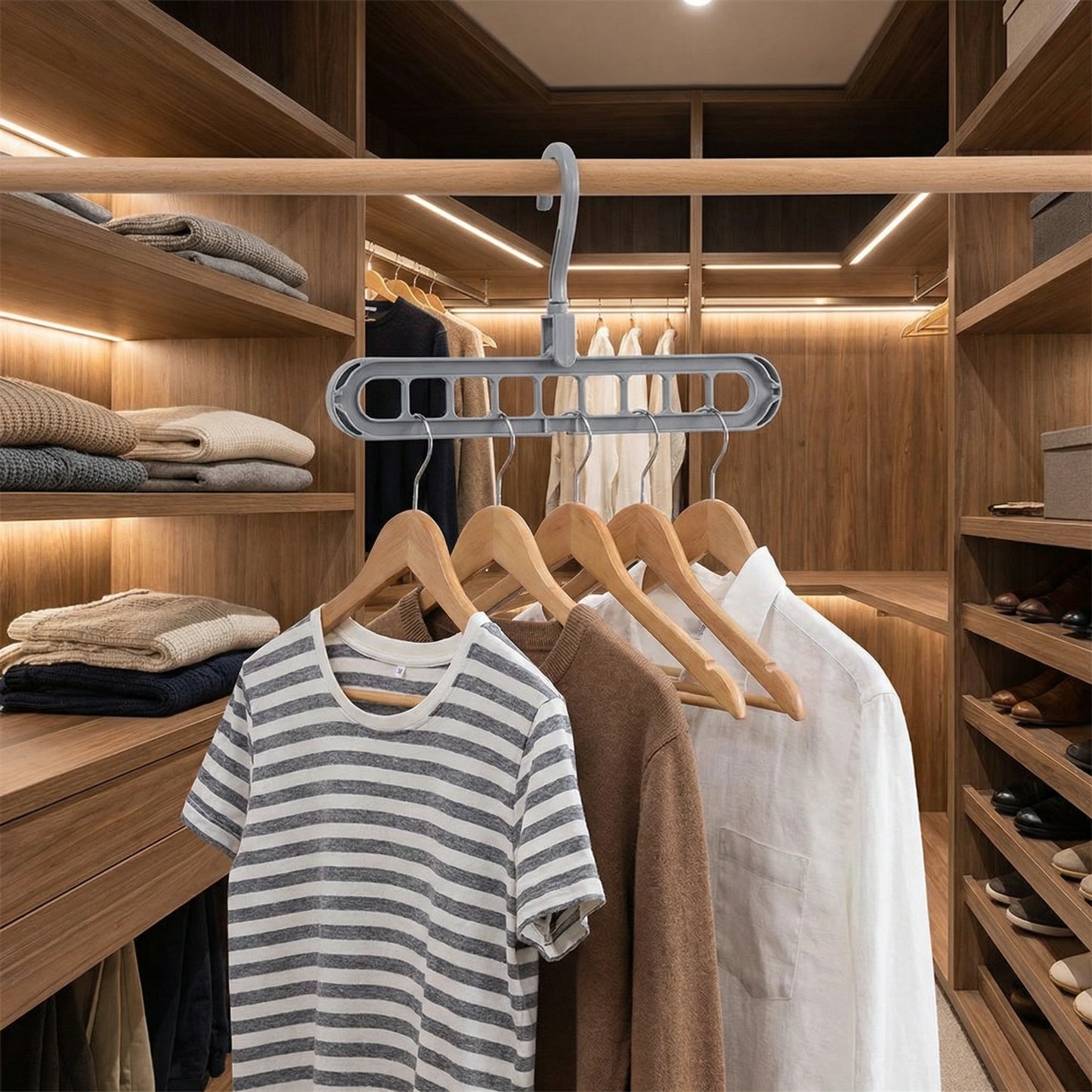 9-Hole Space-Saving Hanger Hook