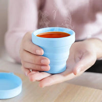 Foldable silicone travel mug