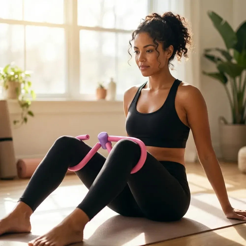 6407 fitness thigh toner - muscle toning gym or home equipment - leg blaster for trimming arms abs glutes and legs