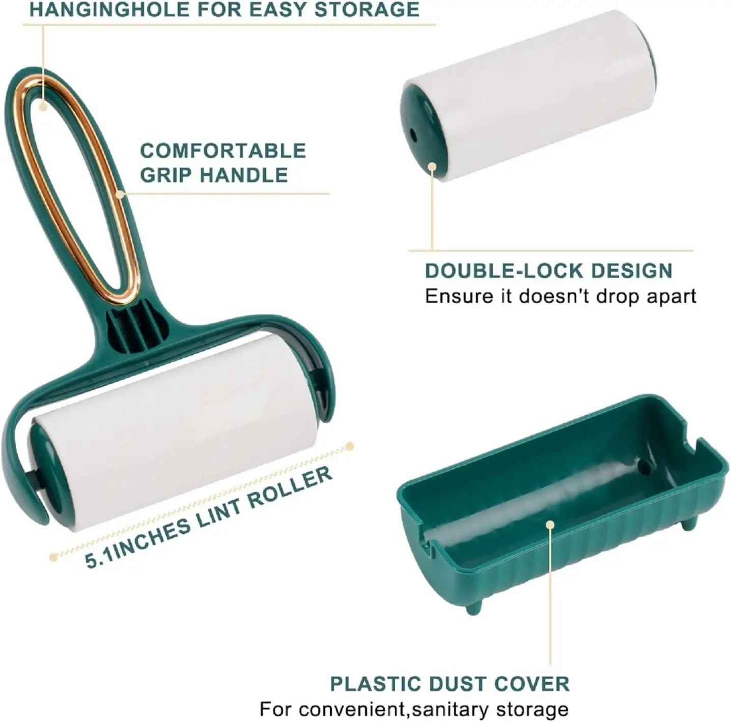 Portable sticky lint remover brush