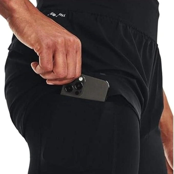 Running 2-in-1 slim fit shorts – black