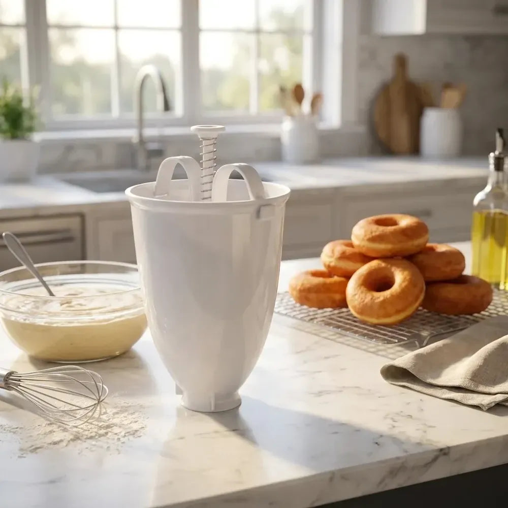 646 mini donut maker dispenser - plastic vadameduwada - kitchen tool