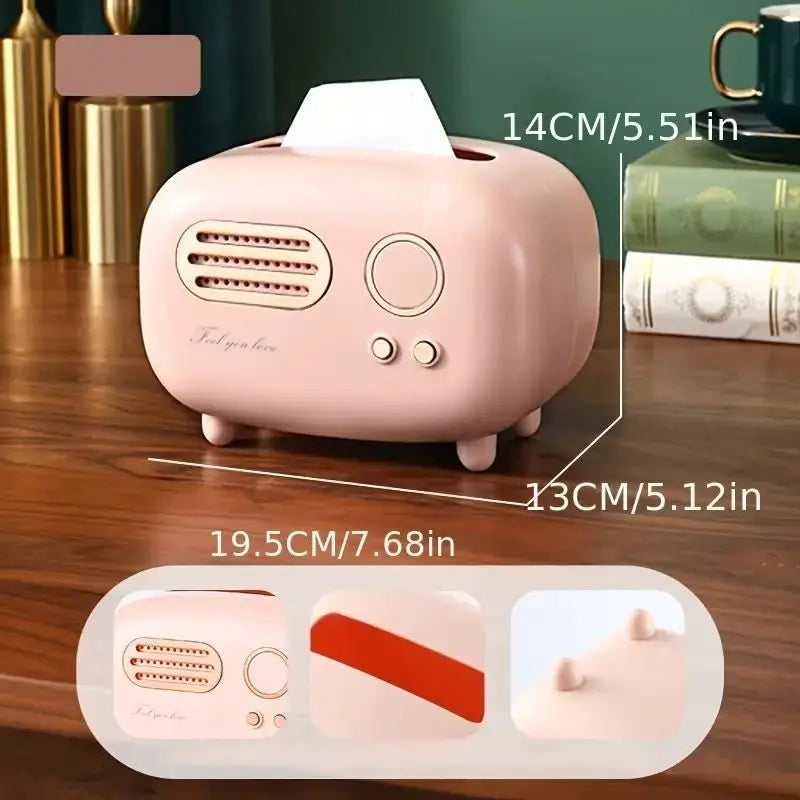 Vintage radio tissue holder