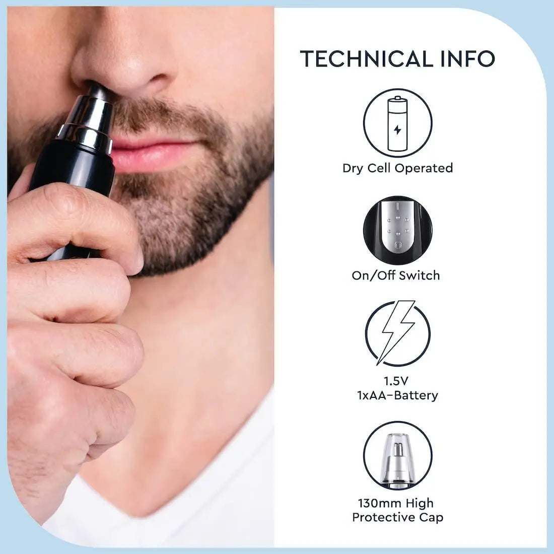 Cordless ear & nose trimmer