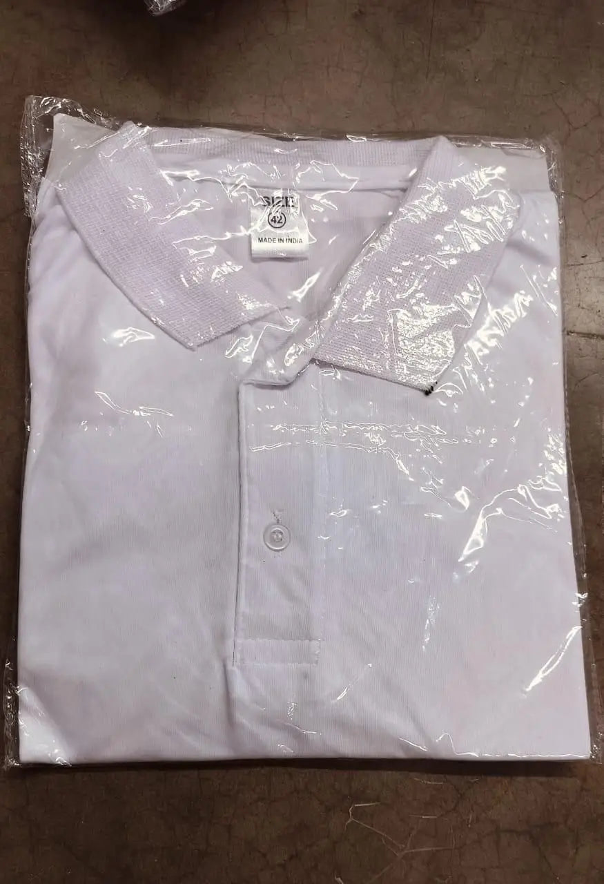 Poly cotton solid half sleeves mens polo t-shirt (pack of 3)