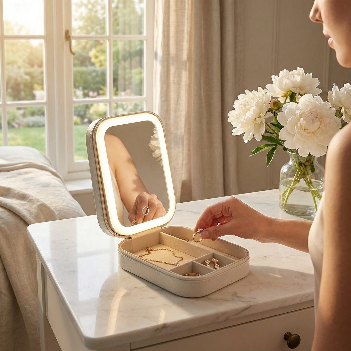 LED Mirror Jewelry Box