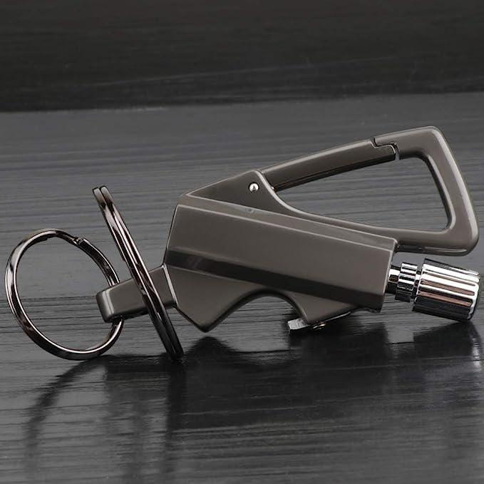Keychain bottle opener and matchstick fire