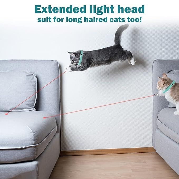 Pet laser collar self teasing toy