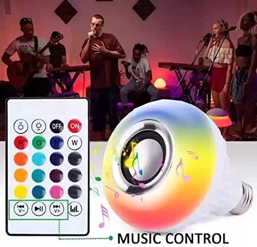 Multicolor rgb music bulb wireless bluetooth with speaker and remote control