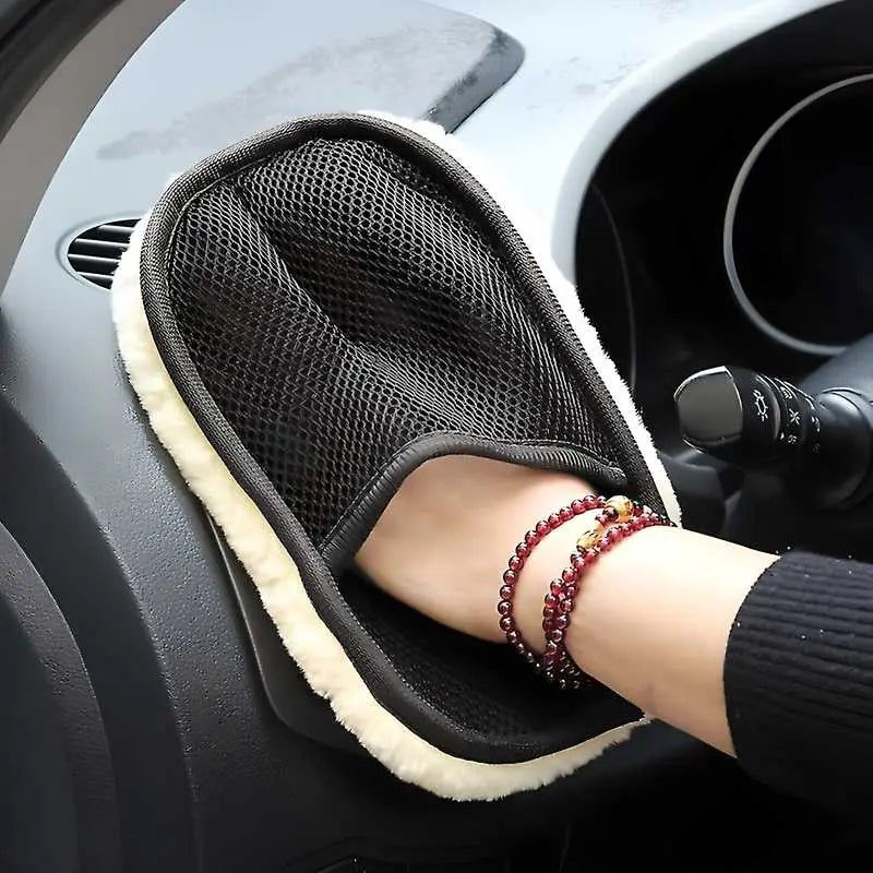 Wool & Mesh Car Cleaning Mitt