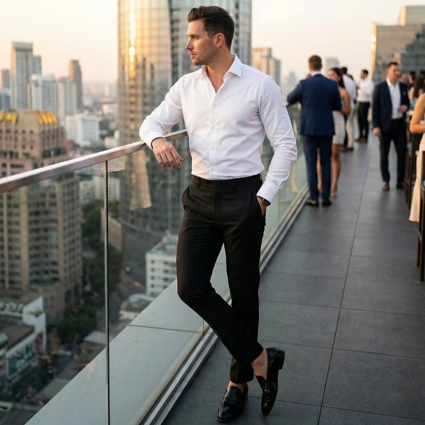 Men’s Slim Fit Formal Trousers – Pack of 2