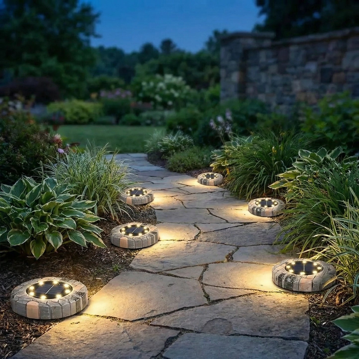 Solar Stone Pathway Lights