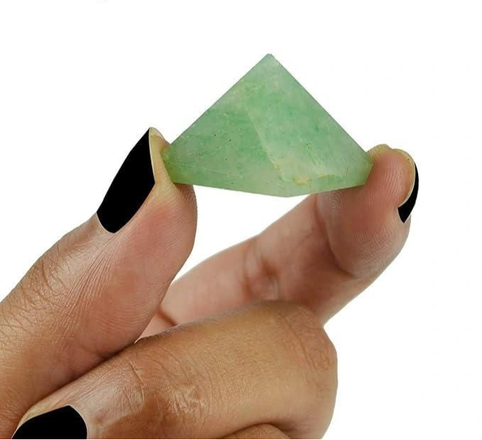 Green jade healing pyramid