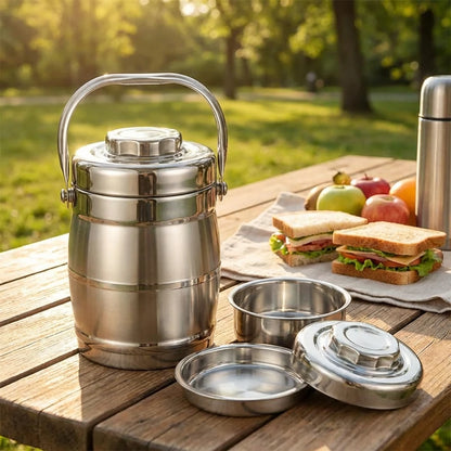 Insulated Leak-Proof Stainless Steel Lunch Box (2.2L)