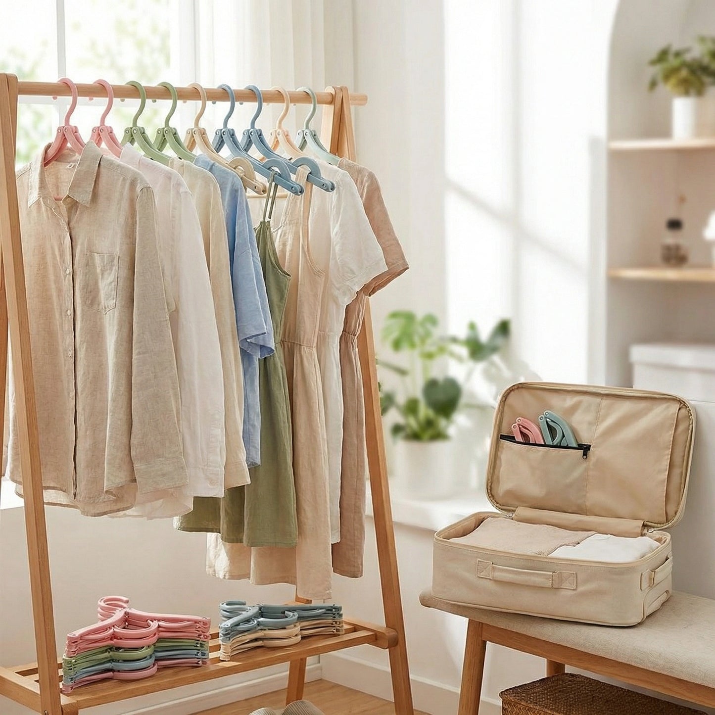 Foldable Travel Hangers with Clips